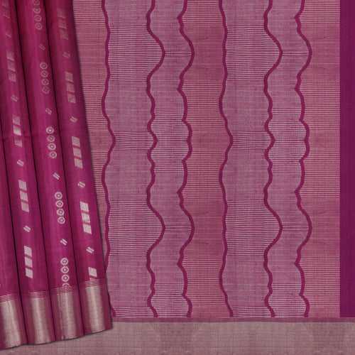Handwoven Magenta Soft Silk Saree - 2162T010213DSC
