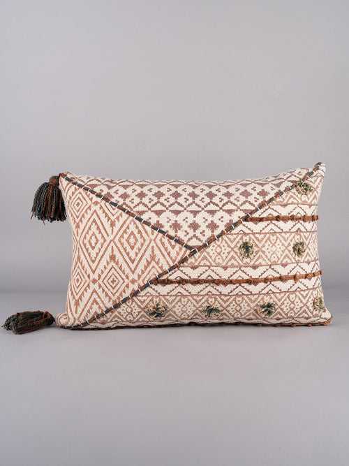 TRIGON - BLOCK PRINTED LUMABR CUSHION COVER