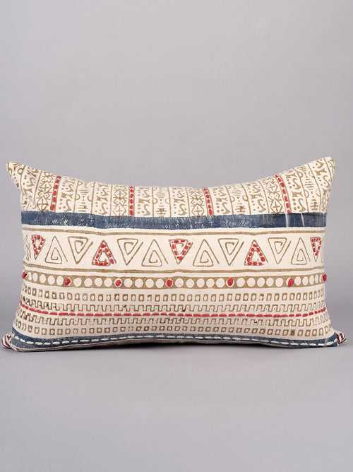 ABSTRACT COMFORT - BLOCK PRINTED LUMBAR CUSHION COVER