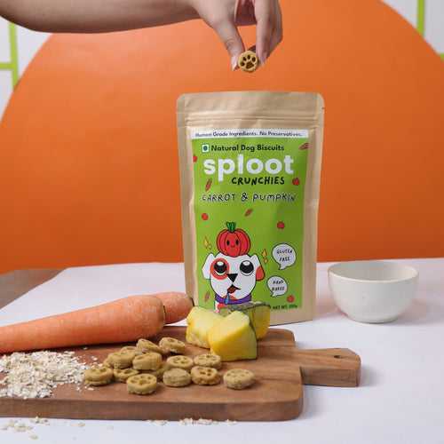 sploot Crunchies Carrot and Pumpkin | 100% Human Grade Dog Biscuits