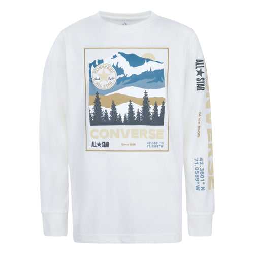 Converse Grey Mountain Box Logo Long Sleeve Tee