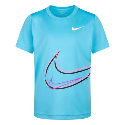 Nike blue swoosh distortion tee