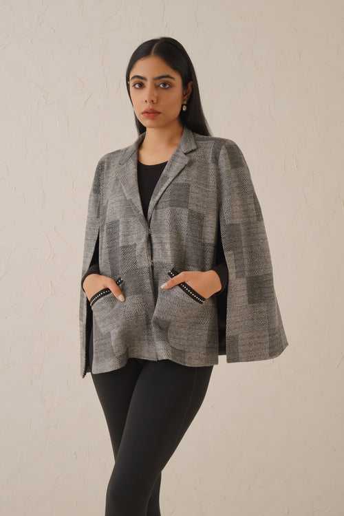 Vintage Check Grey Cape