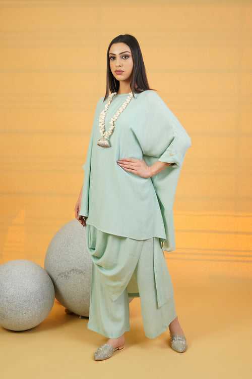 Sea Green Linen Crepe Co-ord Set