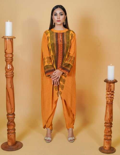 Mustard Yellow Dhoti Co-ord Set