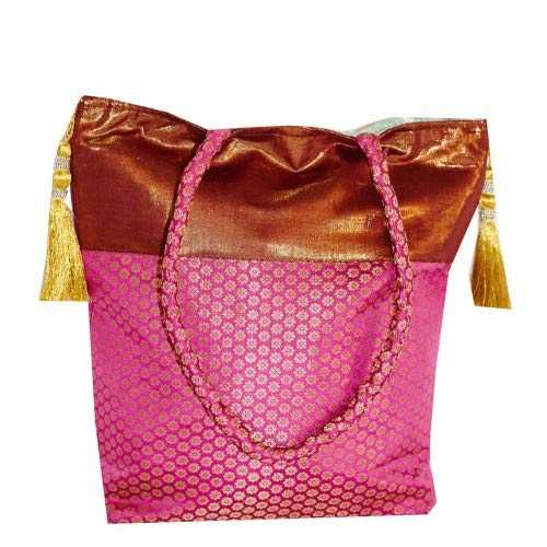 Multicolour Handcrafted Banarasi Silk Bag