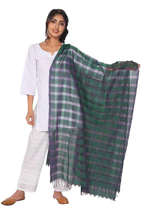 Green and Purple Mangalagiri Dupatta