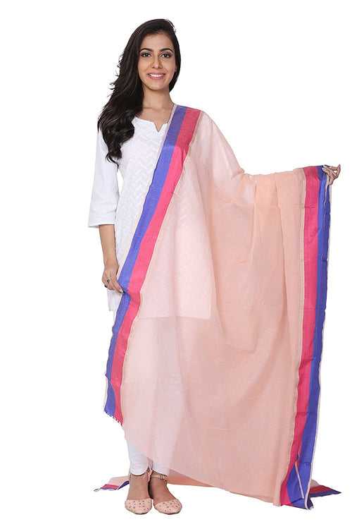 Peach Kota Silk Dupatta