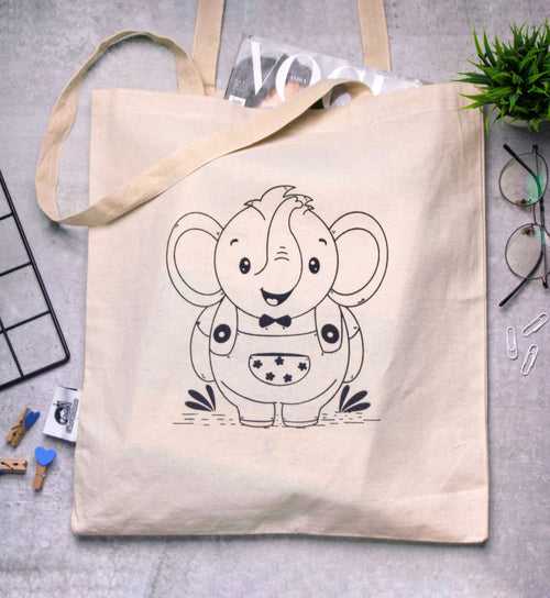 "Happy Baby Elephant" Tote Bag