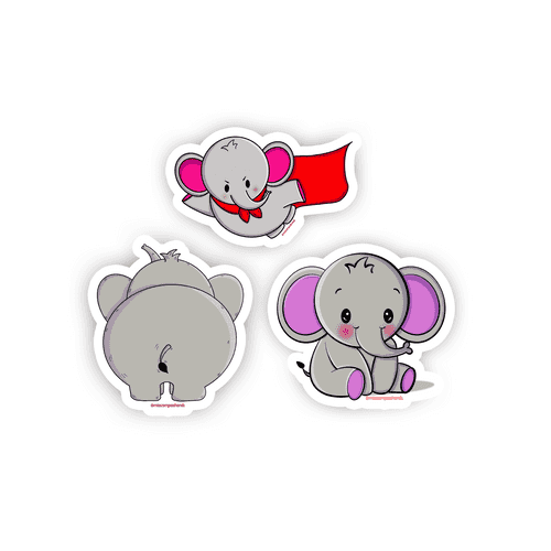 Cute Elephants - Laptop Stickers