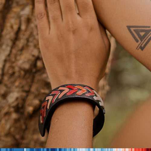 Upcycled Clima-Stripes solidarity unisex bracelet
