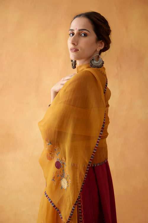 Bagh Dupatta Mustard