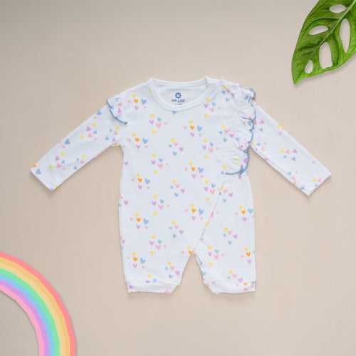 Dr.Leo sleepsuit with frill - Heart print