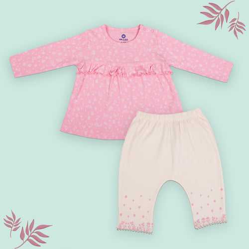 Dr.Leo Kidswear Full sleeve Top and Pant Set - Pink