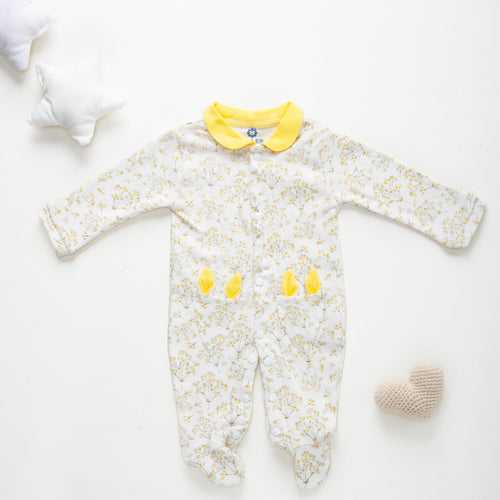 Sleepsuit with collar - Floral Print