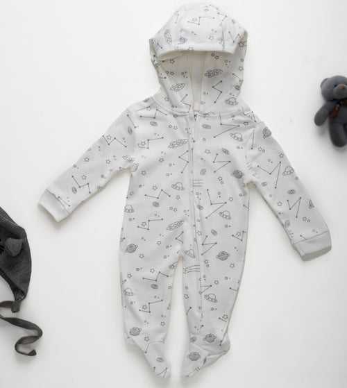 Sleepsuits with Hood and Shoe - White
