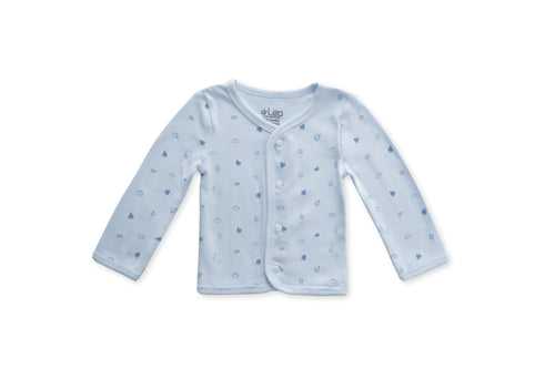 dr.Leo kidswear full sleeve vest plane print -  Baby blue