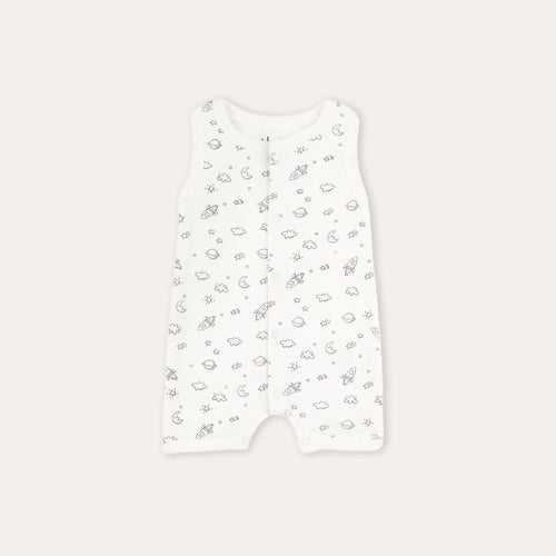 Dr.Leo Kidswear Sleeveless Jumpsuit with  front button- White