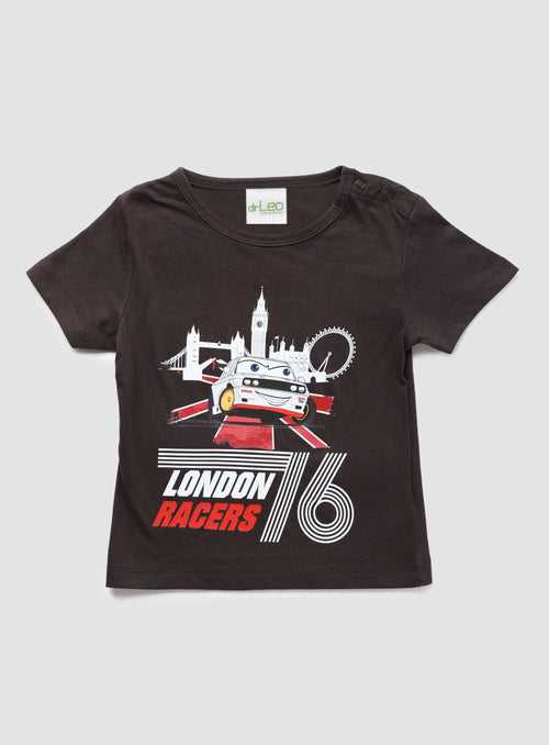 drLeo Drk Grey T-Shirt- London Racers Print