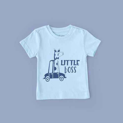 drLeo Halfsleeve T shirt little boss print - Baby Blue