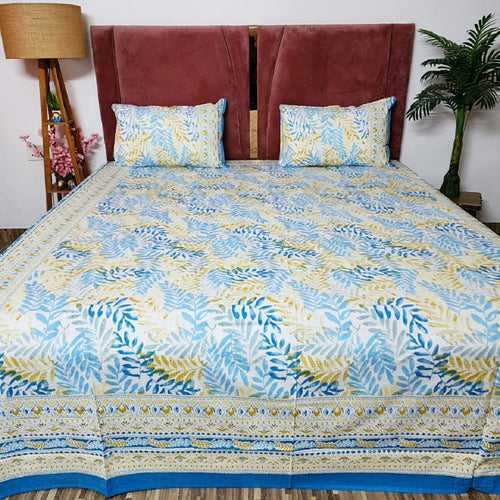 Leafy Pattern Cotton Bedsheet