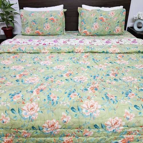 Italian Floral Quilt Bedding Set