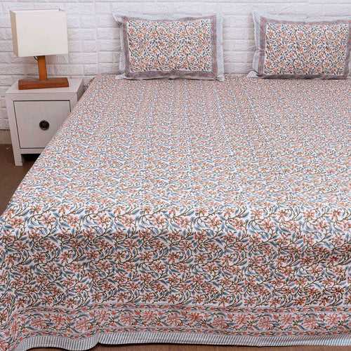 Floral Ensemble Hand Blocked Quilt Bedding Set