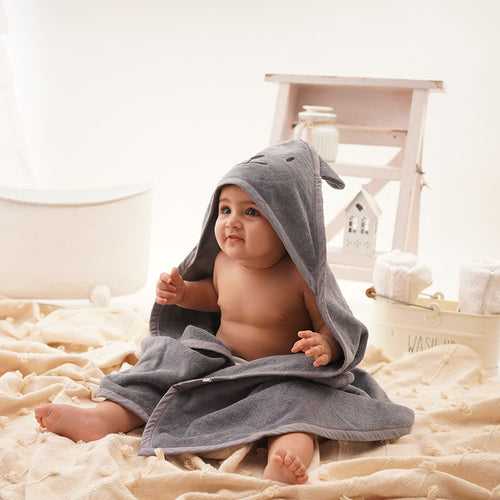 Baby Organic Cotton Hooded Towel - Cuddly Bear