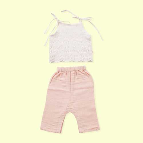 Baby Girl Co-Ords Set - Sweet Eyelet Breeze