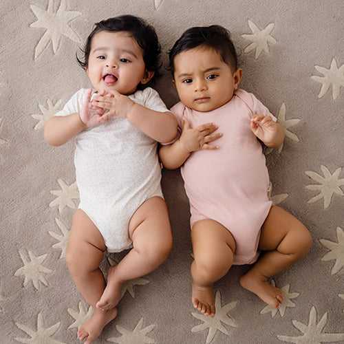 Baby Organic Cotton Bodysuits - Fern - Pack of 2