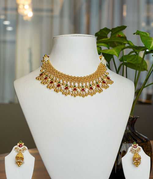 Veena 22kt Gold Choker Set