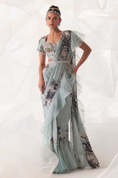 RUFFLE SAREE