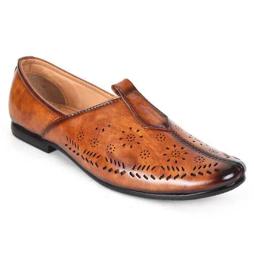 Kolapuri Centre Ethnic Occasual Tan Jutti Shoe