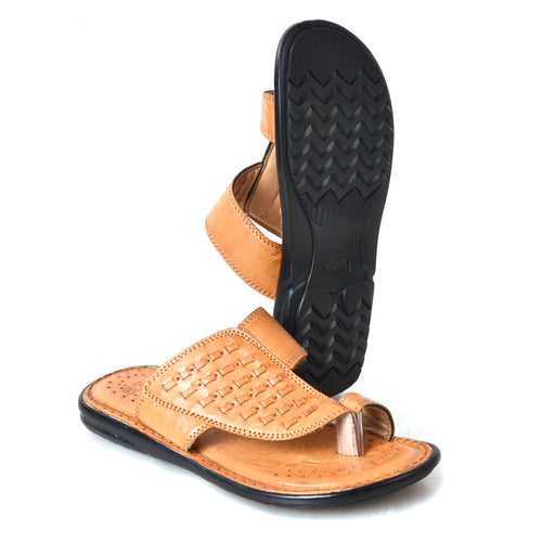 Kolapuri Centre Ethnic Occasual Men's Tan Chappal