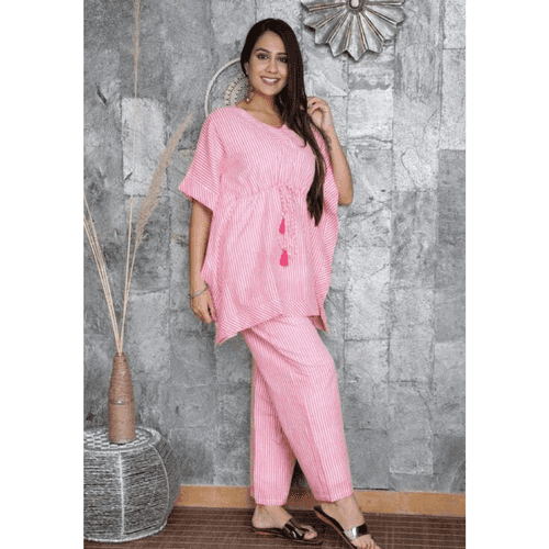 Pink Kaftan Nightsuit Set