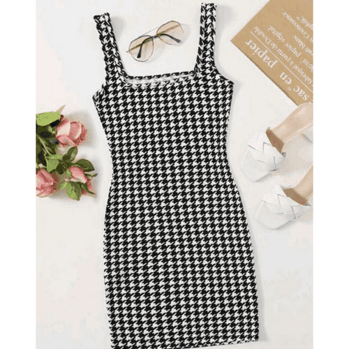 Black and White Bodycon Dress