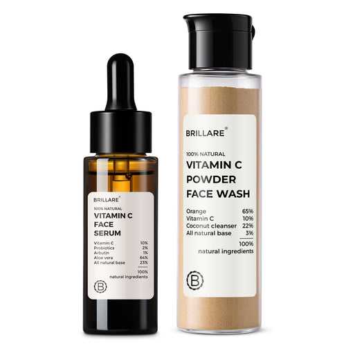 10% Vitamin C Face Serum & Vitamin C Powder Face Wash (30g) Combo For Pigmented Skin