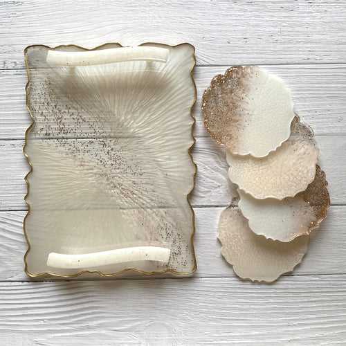 Ivory Goodness - Tray & Coaster Set