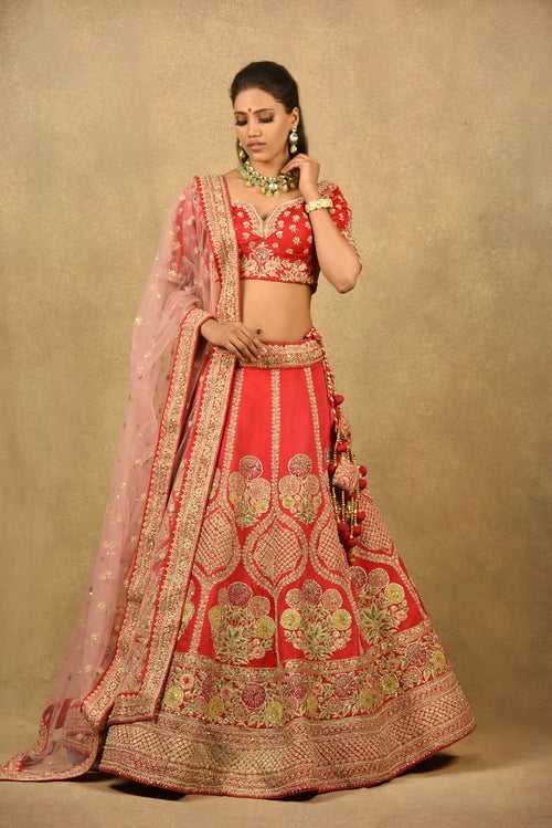 BLOOD RED ENCHANTRESS LEHENGA