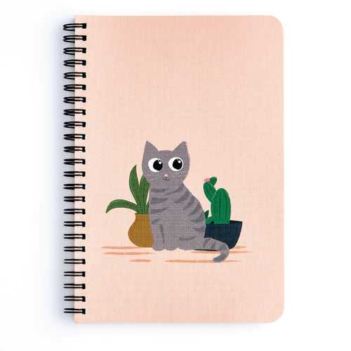Curious Cat: Spiral Notebook (A5 / Plain)