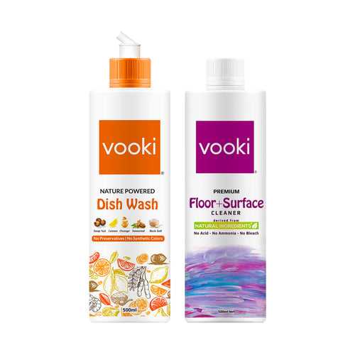 Combo| vooki Nature Powered Dish Wash  & Floor+Surface Cleaner