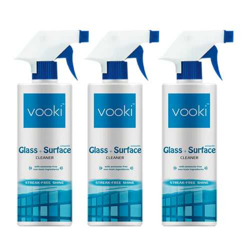 Glass + Smooth Surface Cleaner 500ml [Pack Of 3] | Streak Free Shine with Ammonia free Formula