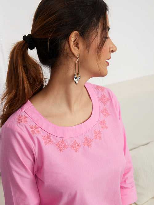 Ornate 'Pure Cotton' Embroidered Top