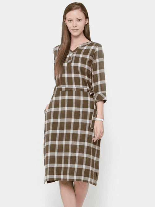 Basil "Cotton Flannel" Plaid Dress