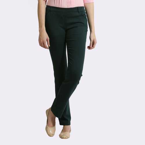 The Elasto Pants Cotton Super Stretch Pull On Deep Green