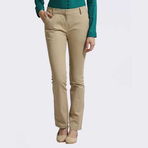 The Elsa Pants Cotton Stretch Beige