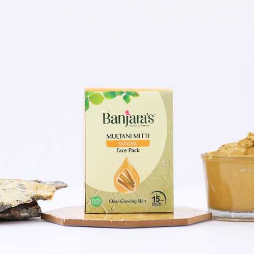 Banjara's Multani Mitti + Sandal Face Pack Powder - 100g (5*20g)