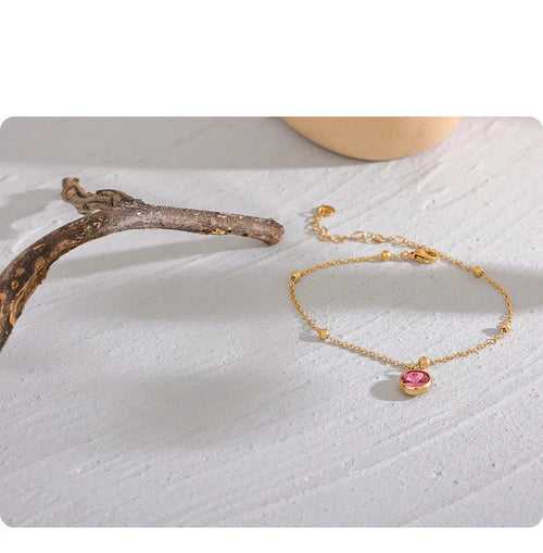 Pink Panther Minimal Bracelet/Anklet - 18K Gold Coated