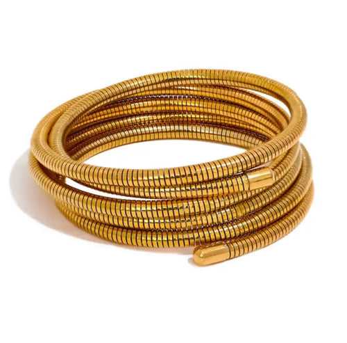 Wrapped Viper Bracelet - 18K Gold Coated