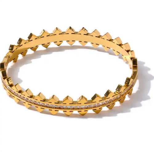 Arrow Head Stone Bracelet - 18K Gold Coated